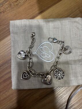 Brighton Silver Heart Charm Bracelet